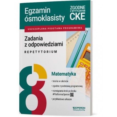 Matematyka Repetytorium . Egzamin ósmoklasisty 2026. zad.z odp w przygotowaniu dost.sierpień